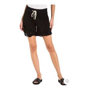 PHILANTHROPY Shorts Womens Size S Black Lounge Distressed Casual Athleisure